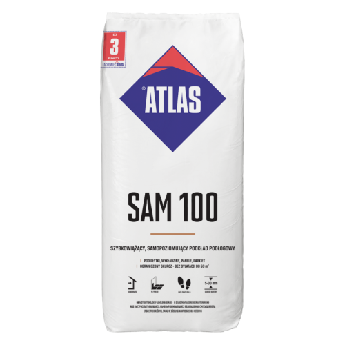 ATLAS Samopoziomujący podkład podłogowy SAM 100 (0,5 - 3,0cm) 25kg
